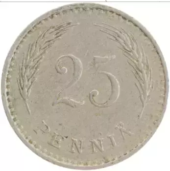 Монета 25 пенни Финляндии 1934 года Медно-никель Герб