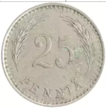 Монета 25 пенни Финляндии 1935 года Медно-никель