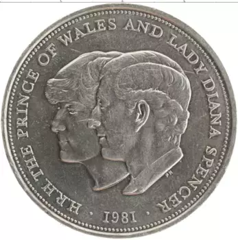 Монета 25 пенсов Англии 1981 года Медно-никель Елизавета II