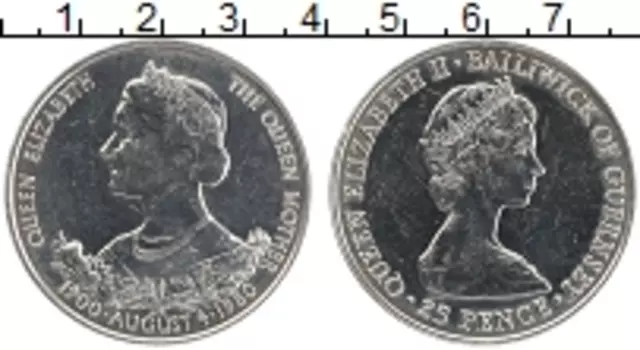 Монета 25 пенсов Гернси 1980 года Медно-никель Елизавета II