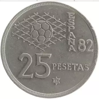 Монета 25 песет Испании 1980 года Медно-никель Хуан Карлос I