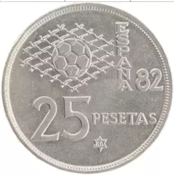 Монета 25 песет Испании 1980 года Медно-никель Испания 82