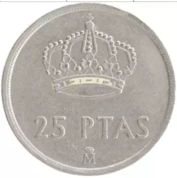 Монета 25 песет Испании 1982 года Медно-никель Хуан Карлос I