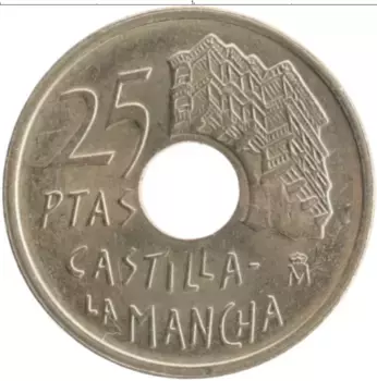 Монета 25 песет Испании 1996 года Бронза Кастилия-Ла-Манча