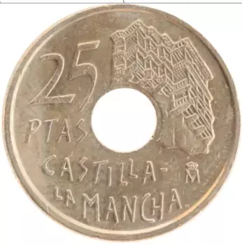 Монета 25 песет Испании 1996 года Латунь Ла Манча