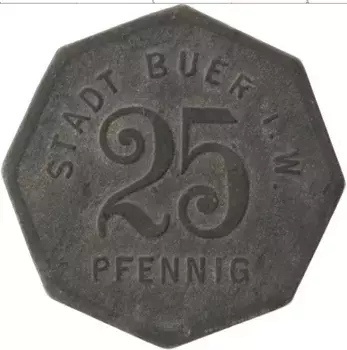 Монета 25 пфеннигов Германия : Нотгельды Цинк Бюр