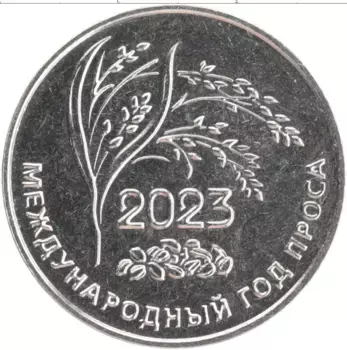 Монета 25 рублей Приднестровья 2023 года Медно-никель Международный год проса
