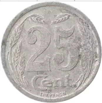 Монета 25 сантим Франции 1921 года Алюминий Токен