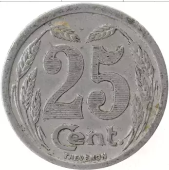 Монета 25 сантим Франции 1921 года Алюминий Токен