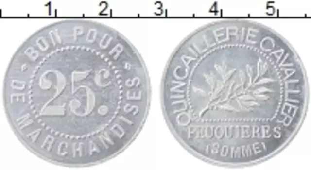 Монета 25 сантим Франции Алюминий `Город Фёкьер