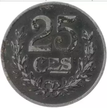 Монета 25 сантим Люксембурга 1922 года Медно-никель Герб