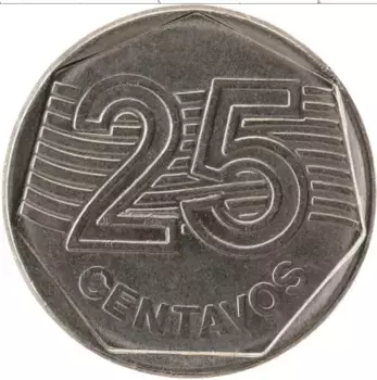 Монета 25 сентаво Бразилии 1995 года Медно-никель