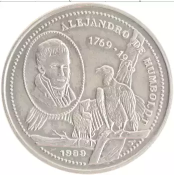 Монета 25 сентаво Кубы 1989 года Медно-никель Александр Гумбольдт
