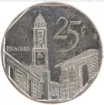 Монета 25 сентаво Кубы 2000 года Медно-никель