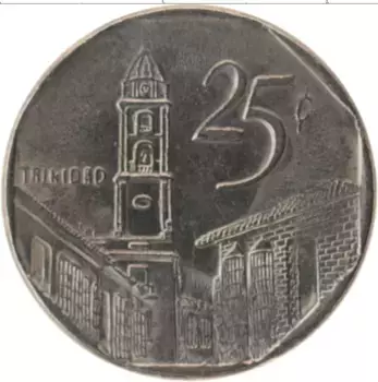 Монета 25 сентаво Кубы 2003 года Медно-никель