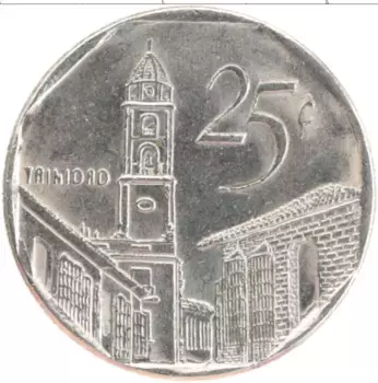 Монета 25 сентаво Кубы 2003 года Медно-никель