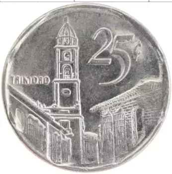 Монета 25 сентаво Кубы 2003 года Медно-никель Тринидад