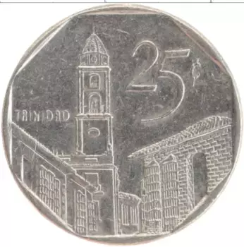 Монета 25 сентаво Кубы 2003 года Медно-никель