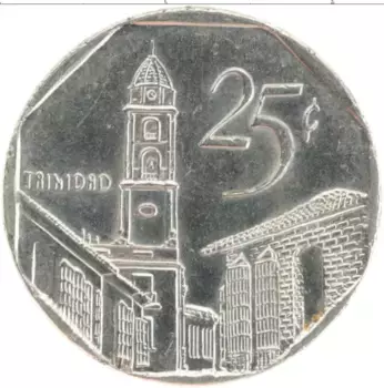 Монета 25 сентаво Кубы 2006 года Медь