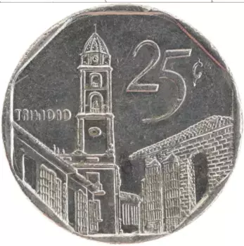 Монета 25 сентаво Кубы 2006 года Медно-никель