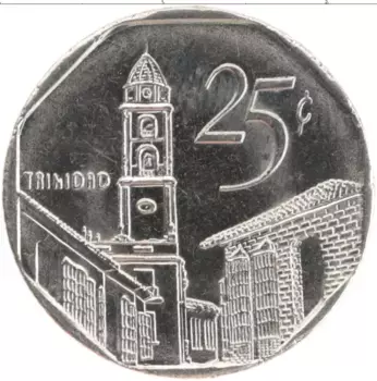Монета 25 сентаво Кубы 2006 года Медно-никель Тринидад