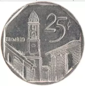 Монета 25 сентаво Кубы 2006 года Медно-никель