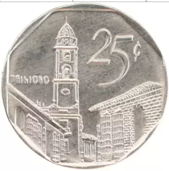 Монета 25 сентаво Кубы 2007 года Медно-никель