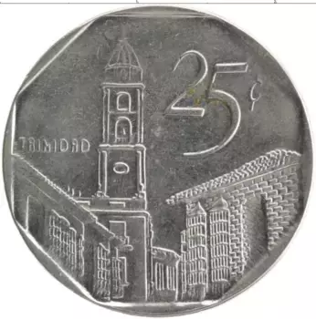 Монета 25 сентаво Кубы 2008 года Сталь