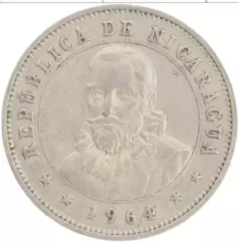 Монета 25 сентаво Никарагуа 1964 года Медно-никель