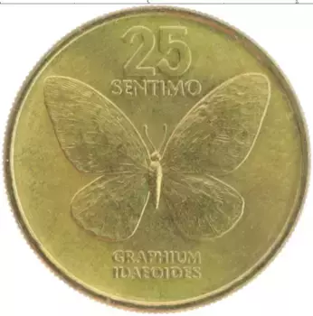 Монета 25 сентим Филиппин 1983 года Латунь
