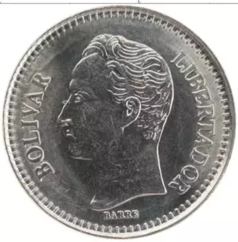 Монета 25 сентим Венесуэлы 1990 года Медно-никель