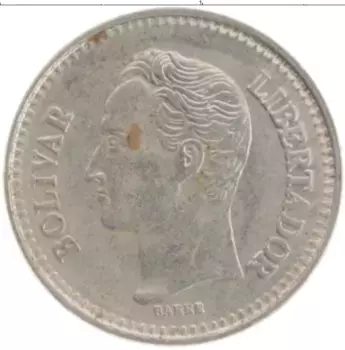 Монета 25 сентим Венесуэлы 1990 года Медно-никель Симон Боливар