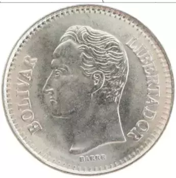 Монета 25 сентим Венесуэлы 1990 года Медно-никель