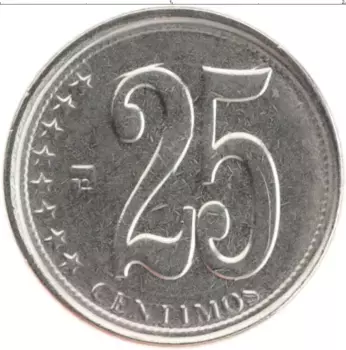 Монета 25 сентим Венесуэлы 2009 года Медно-никель