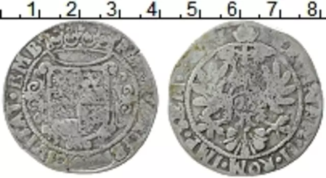 Монета 28 стюйверов Эмдена Серебро Чеканка 1624-37 гг