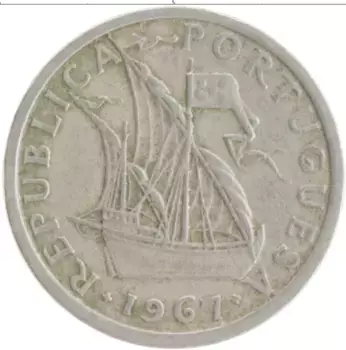 Монета 2 1/2 эскудо Португалии 1967 года Медно-никель