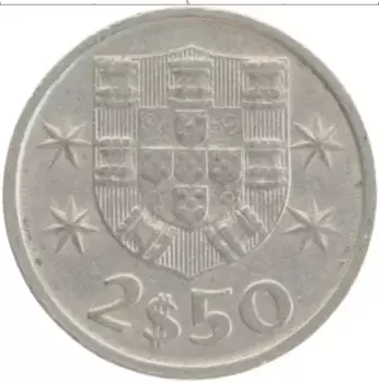 Монета 2 1/2 эскудо Португалии 1983 года Медно-никель