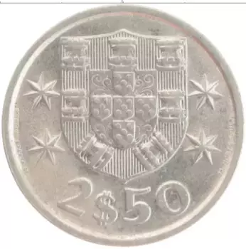 Монета 2 1/2 эскудо Португалии 1983 года Медно-никель