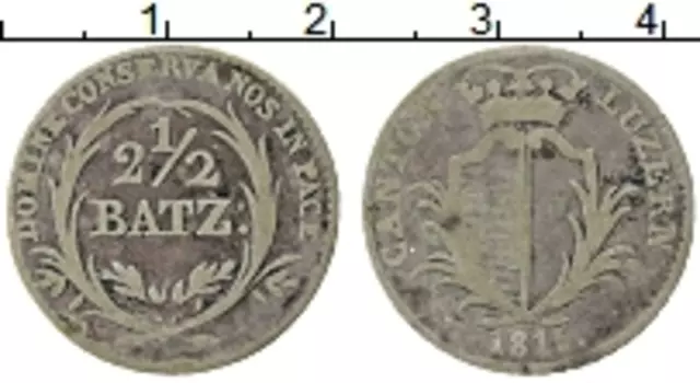 Монета 2 1/2 батзена Швейцарии 1815 года Серебро кантон Галлен