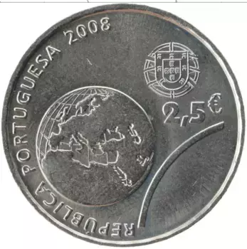 Монета 2 1/2 евро Португалии 2008 года Медно-никель Олимпийские игры