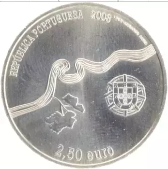 Монета 2 1/2 евро Португалии 2008 года Медно-никель Винодельческий регион Алту-Дору