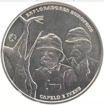 Монета 2 1/2 евро Португалии 2011 года Медно-никель Эрменеджильду Капеллу и Роберто Ивенс