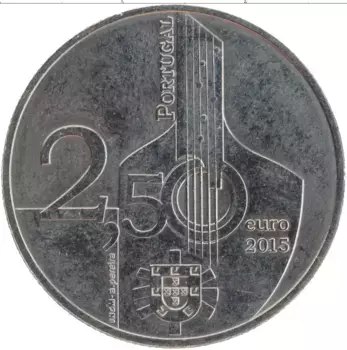 Монета 2 1/2 евро Португалии 2015 года Медно-никель ФАДУ