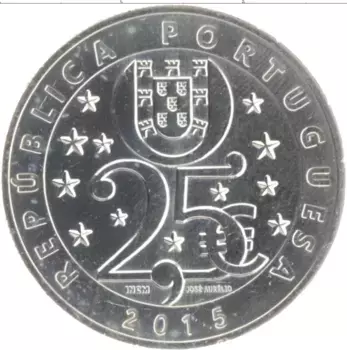 Монета 2 1/2 евро Португалии 2015 года Медно-никель Изменение климата