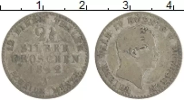 Монета 2 1/2 гроша Пруссии 1842 года Серебро А Фридрих Вильгельм IV