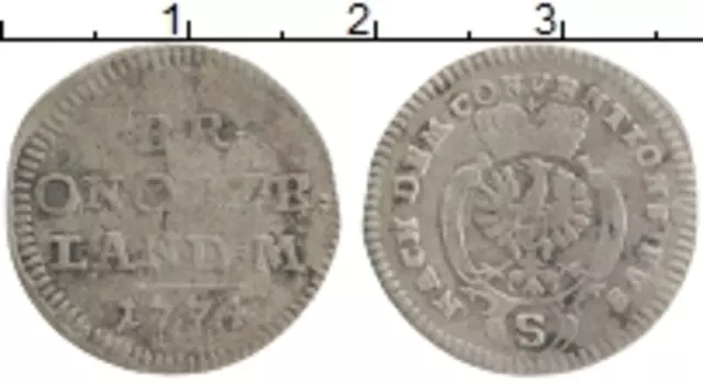 Монета 2 1/2 крейцера Бранденбурга-Ансбаха 1774 года Серебро Кристиан Фридрих Карл Александр