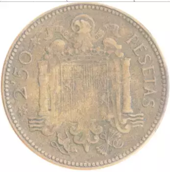 Монета 2 1/2 песеты Испании 1953 года Бронза Франциско Франко