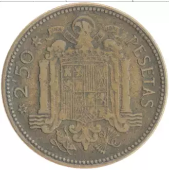 Монета 2 1/2 песеты Испании 1953 года Бронза Франциско Франко