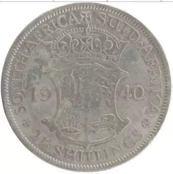 Монета 2 1/2 шиллинга Южно Африканской Республики 1940 года Серебро Георг VI