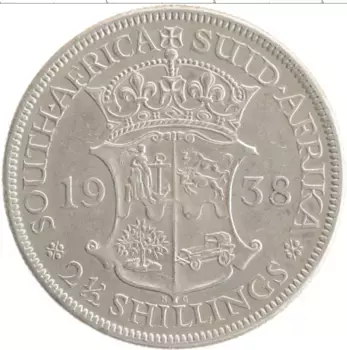 Монета 2 1/2 шиллинга Южно Африканской Республики 1938 года Серебро Георг VI